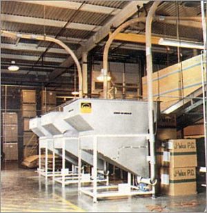 Pneumatic Bottle Cap Conveying System Installed Containers