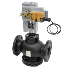 3 Way Flanged Globe Valve with Belimo Actuator