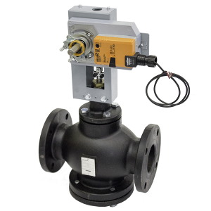 3 Way Flanged Globe Valve with Belimo Actuator