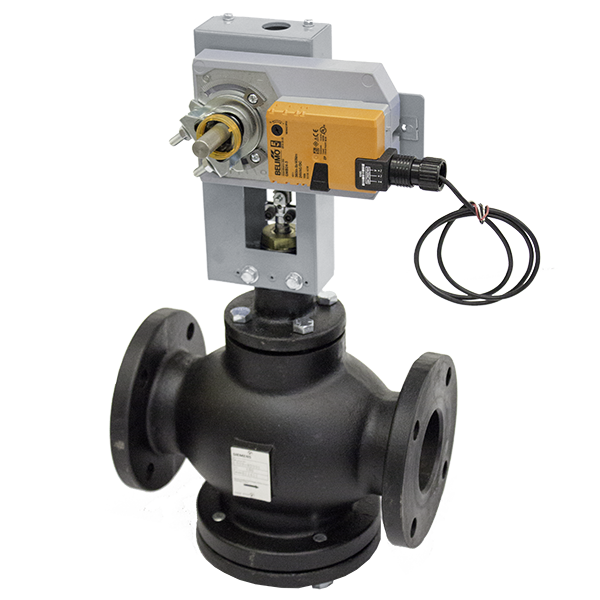 3 Way Flanged Globe Valve with Belimo Actuator
