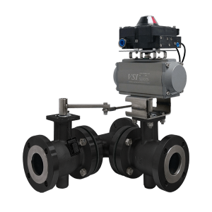 3 Way High Performance Segmented Ball Valve with High Pressure Actuator
