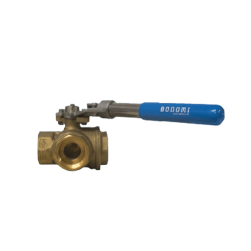 Direct Mount 3-Way Lead Free Brass Ball Valve with Deadman Handle