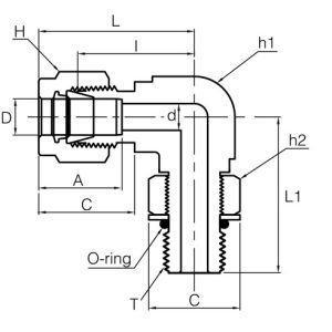 90 Degree Positionable Union Male Elbow Tube Fittings Dimensions