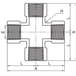 IFC Female Cross Pipe Fittings Dimensions