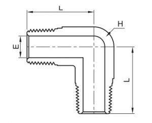 IME Male Elbow Pipe Fittings Dimensions