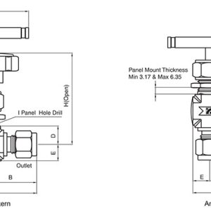 Integral Bonnet Needle Valves Dimensions