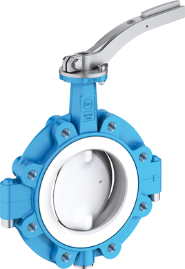 PTFE-Lined Lug Butterfly Valve for the Chemicals