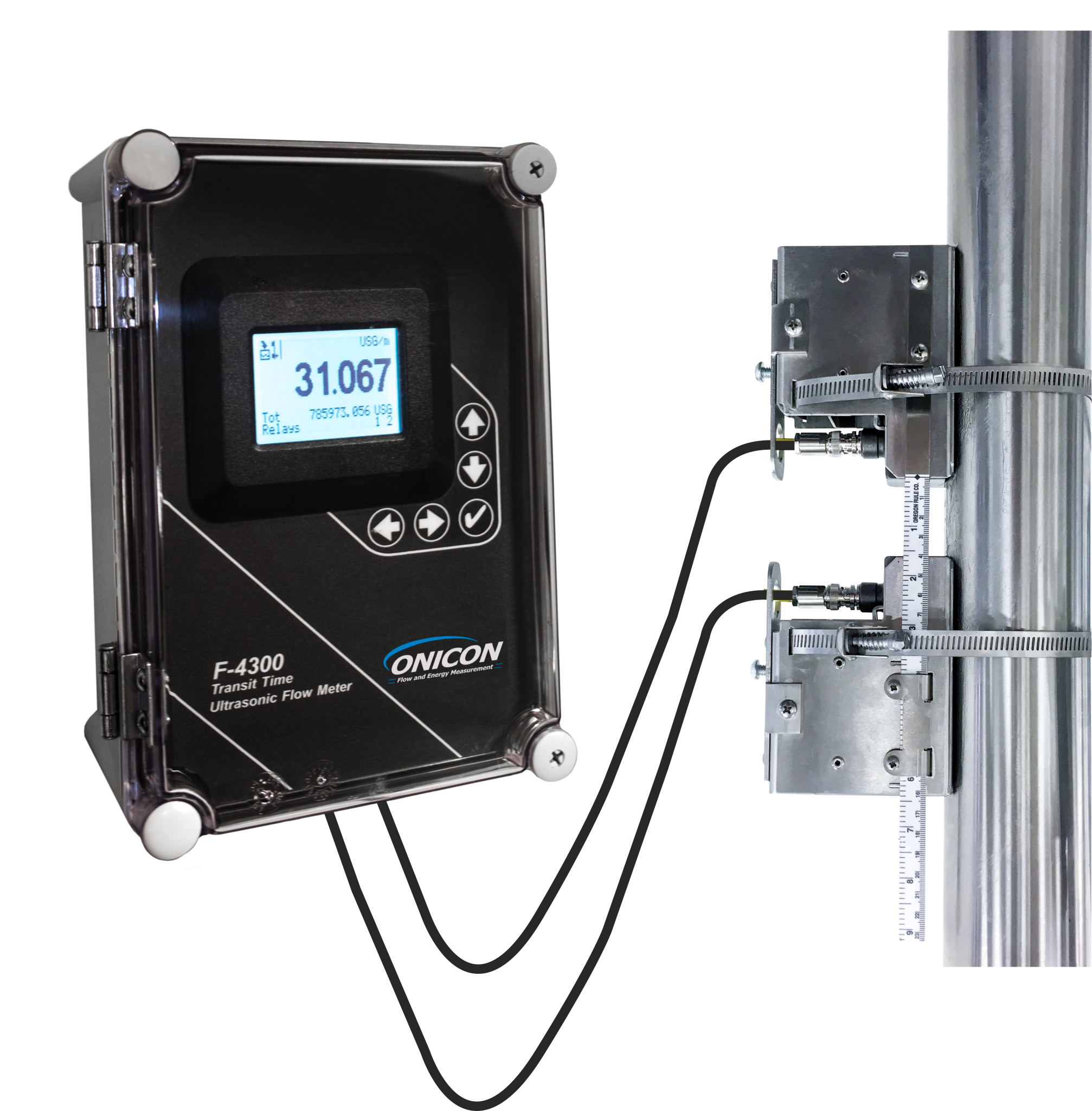 F-4300 Clamp-On Ultrasonic Flow Meter and Thermal Energy Measurement